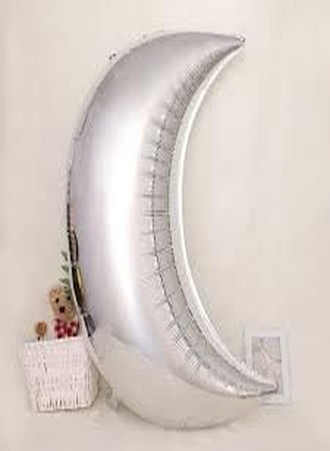 SOI Moon Shaped Silver Mylar Balloon - Pack of 1 | Birthday | Baby Shower | Wedding | Anniversary | Party Decoration - Image 5